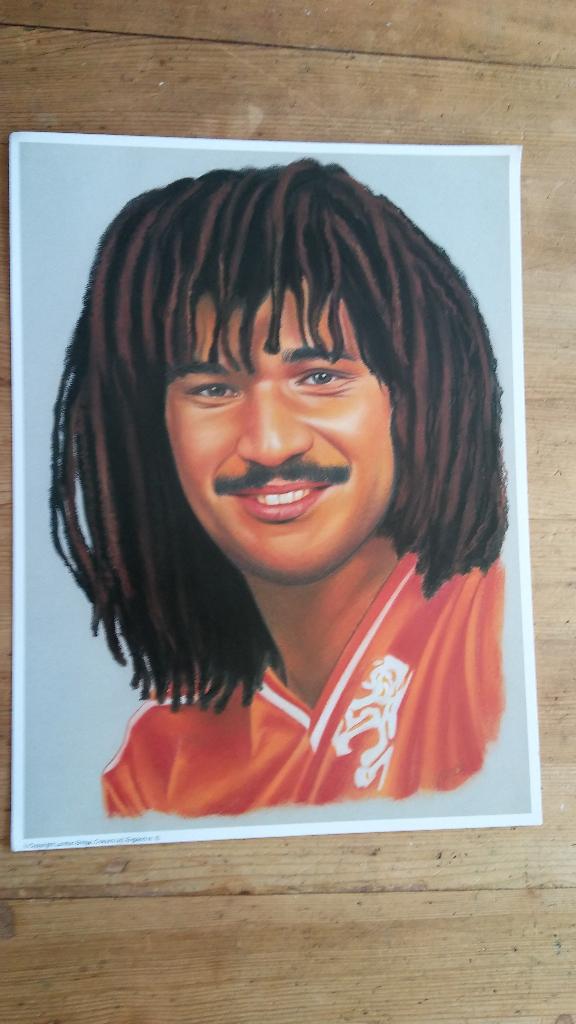 Ruud Gullit voetbal vintage tekening print afbeelding oranje, Ophalen of Verzenden, Zo goed als nieuw, Overige binnenlandse clubs