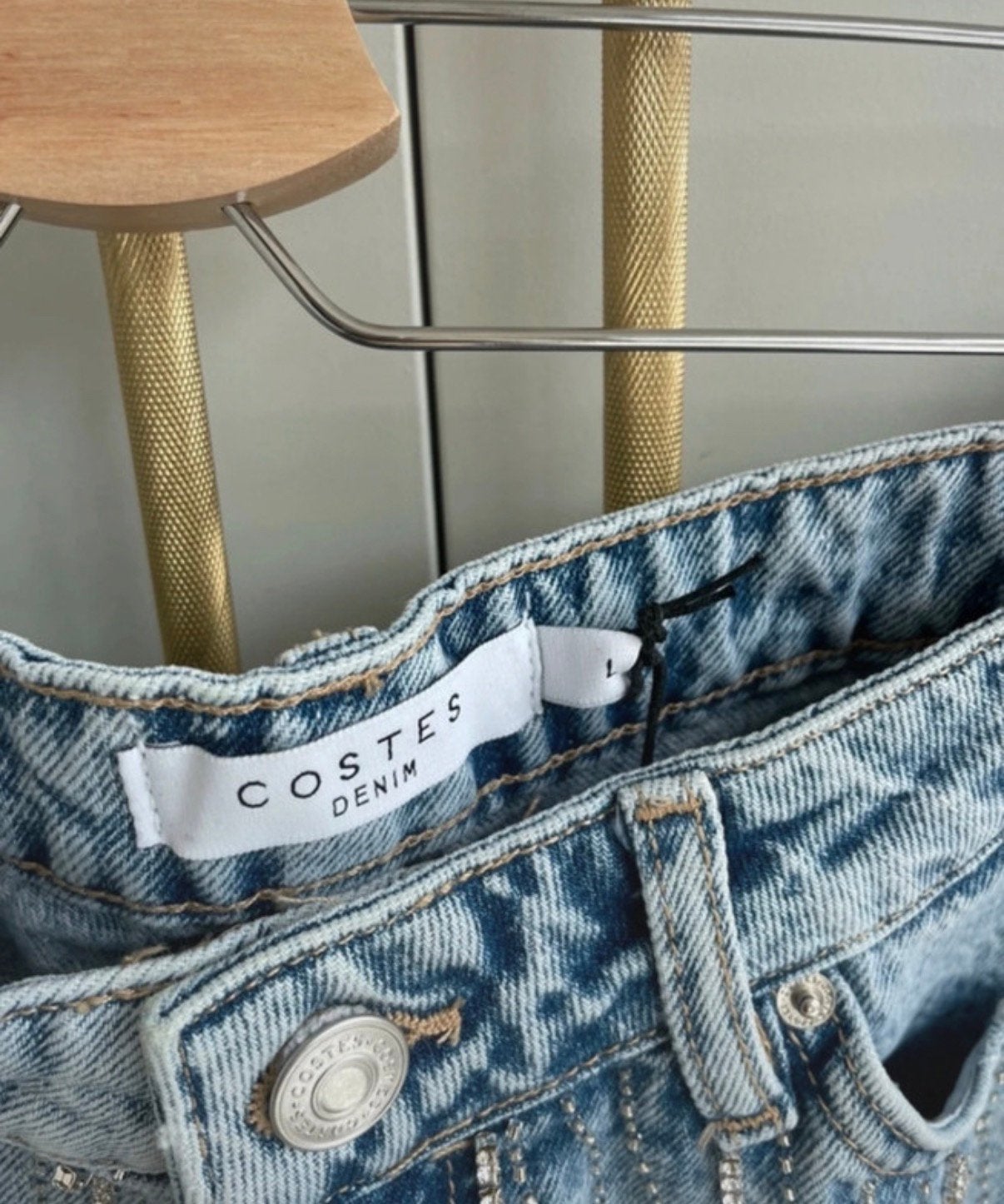 Costes fringe short - spijkerbroekje maat L, Ophalen of Verzenden, Zo goed als nieuw, Blauw, W33 - W36 (confectie 42/44)