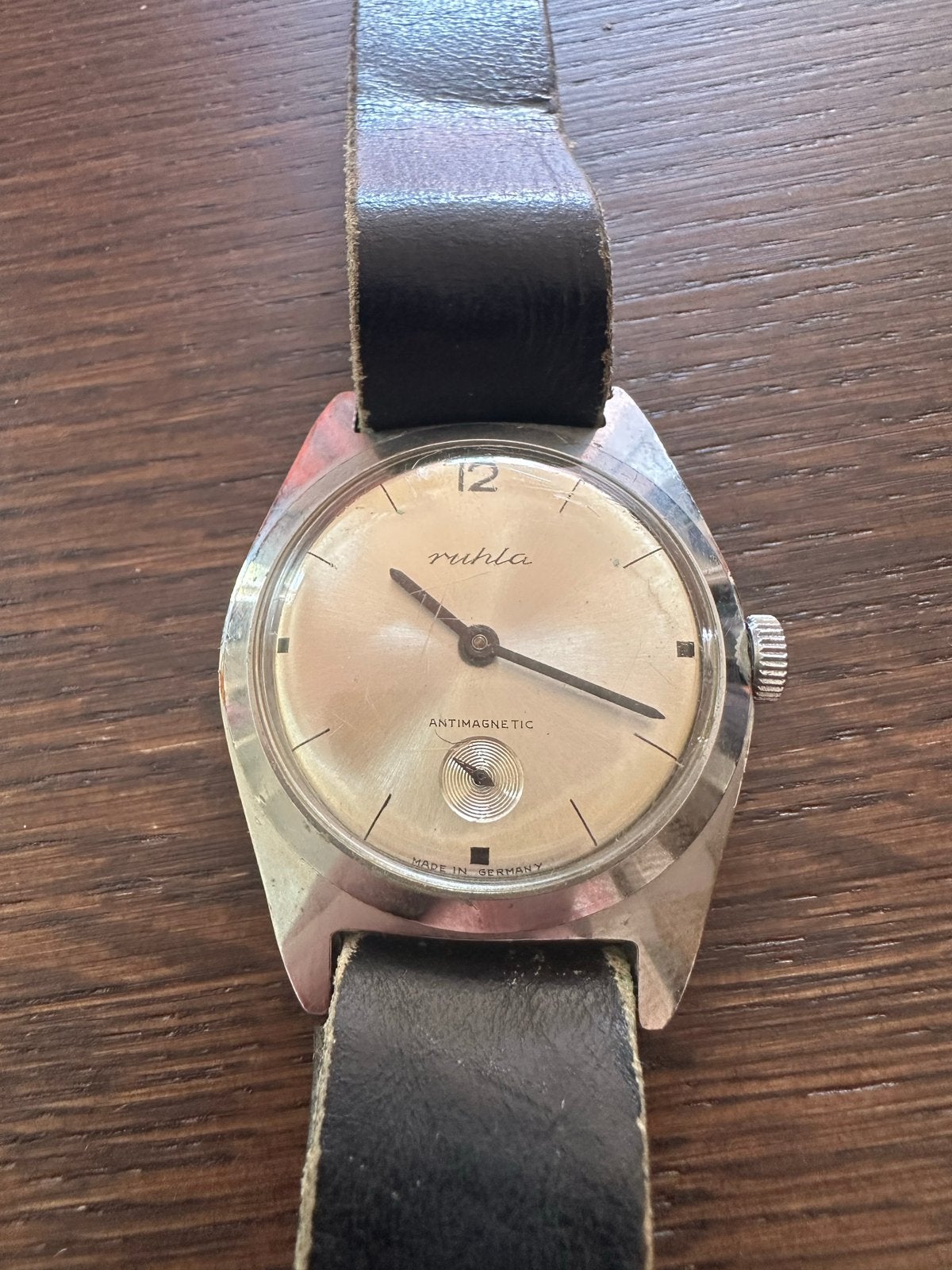 Vintage Ruhla Polshorloge - Antimagetic - Made in Germany, Staal, Met bandje, Polshorloge, 1960 of later