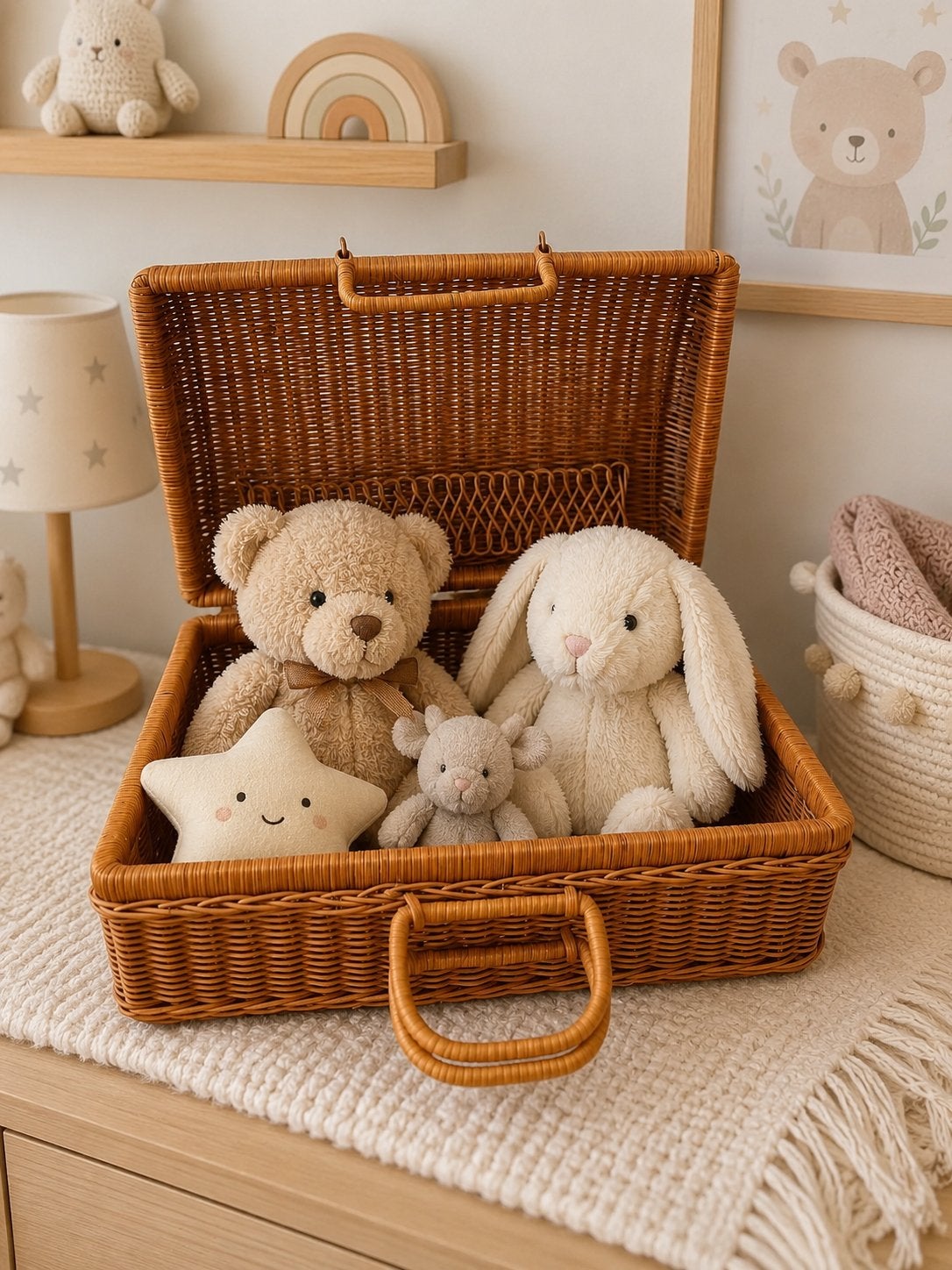 Vintage rieten koffer/ picknickmand, Overige merken, Bruin, Overige typen, Ophalen of Verzenden