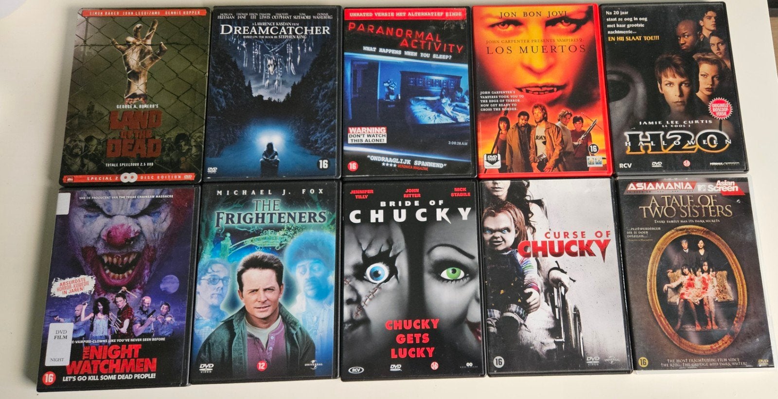 10x Horror DVD Collectie: oa Chucky, A Tale of Two Sisters, Vanaf 16 jaar, Verzenden, Nederlands, Horror-komedie