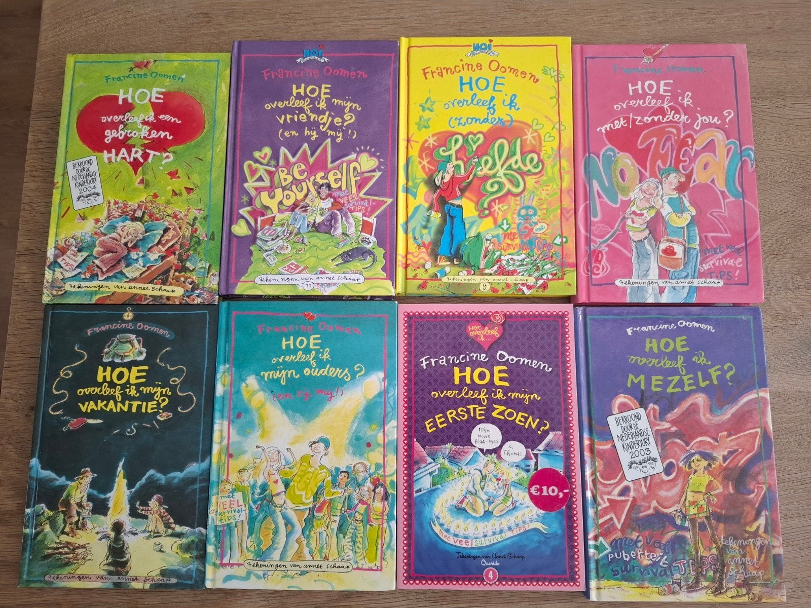 8 boeken "Hoe overleef ik..." van Francine Oomen, Boeken, Ophalen of Verzenden, Zo goed als nieuw, Francine Oomen, Fictie