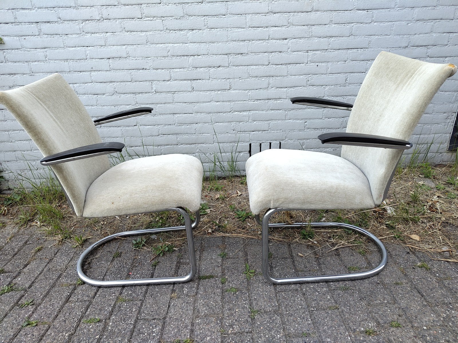 4 stoelen gebr. De Wit, model 1018, Huis en Inrichting, Stoelen, Ophalen, Wit