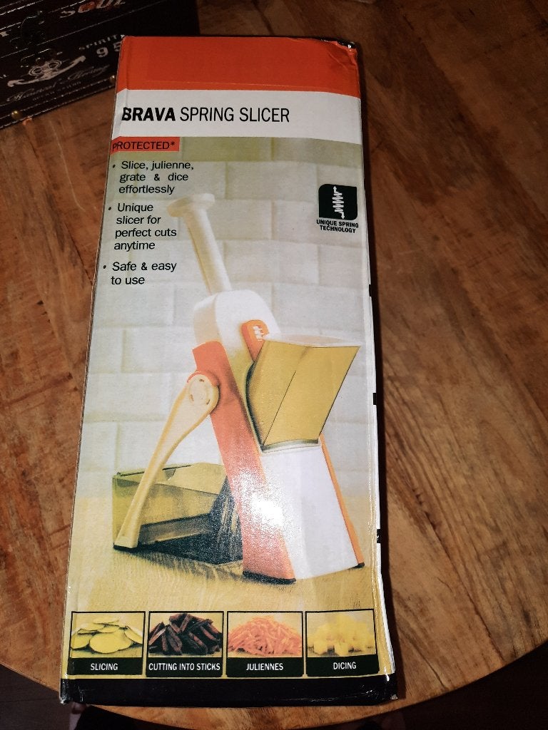 Delimano Brava Spring SlicerVeilige Mandoline Groentesnijder, Ophalen of Verzenden, Zo goed als nieuw