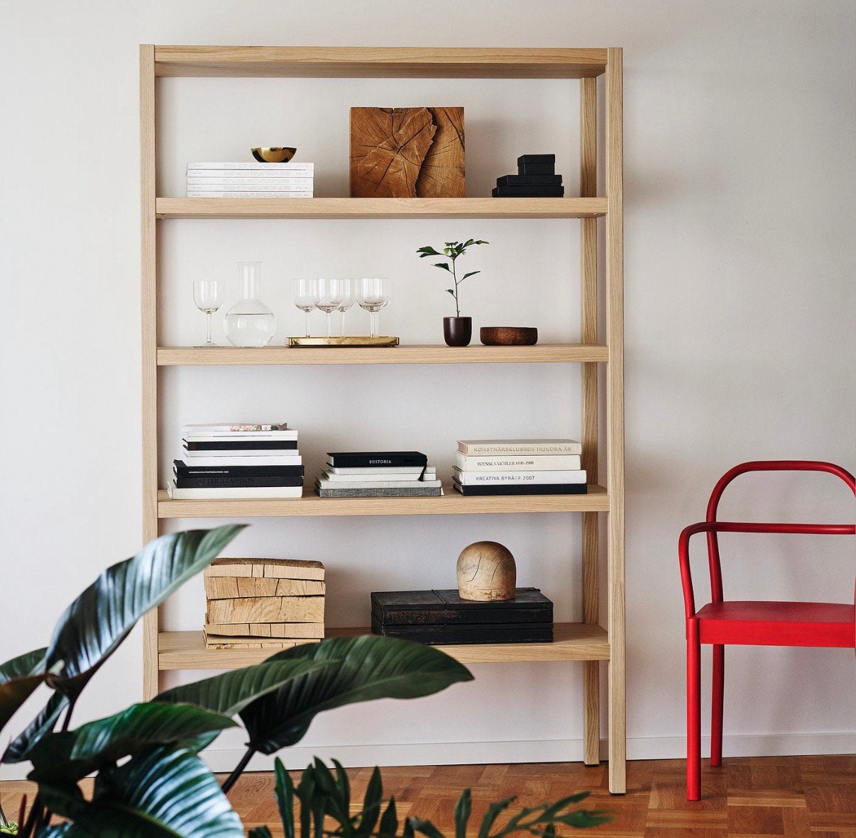 Ikea Stockholm Stellingkast, eikenfineer, 120x40x188cm.