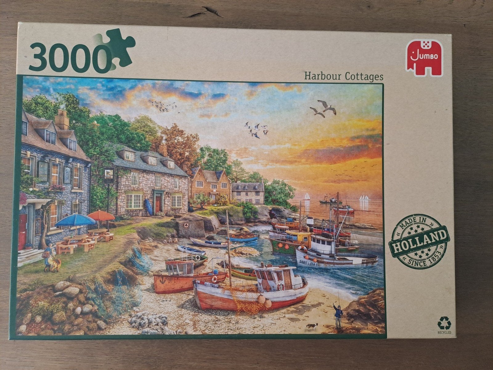 Puzzel 3000 stukjes Harbour Cottages, Hobby en Vrije tijd, Ophalen of Verzenden, Meer dan 1500 stukjes, Zo goed als nieuw, Legpuzzel