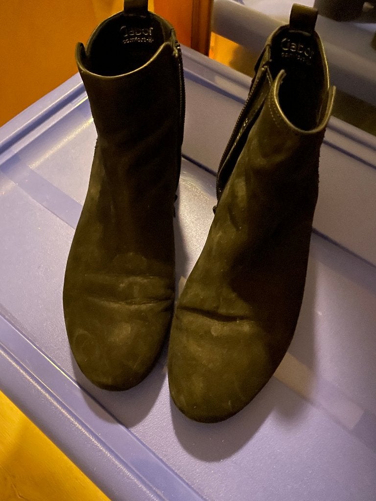 Zwart nubuck laarsje Gabor maat 38 breedte H, Zwart, Lage of Enkellaarzen, Gabor, Ophalen of Verzenden