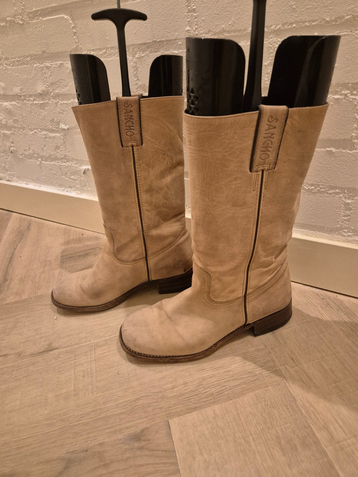 Sancho Boots - Beige Leren Laarzen Maat 39, Kleding | Dames, Schoenen, Ophalen of Verzenden