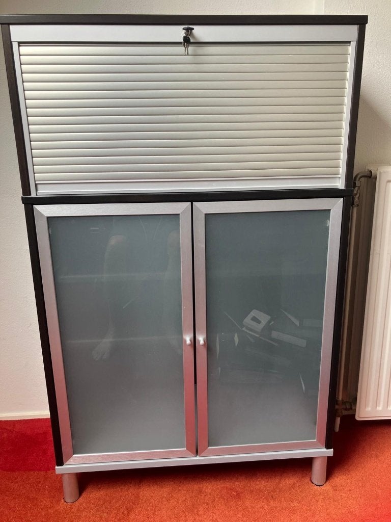 Archiefkast met rolluik en deurtjes, Ophalen, Gebruikt, 100 tot 150 cm, 50 tot 100 cm