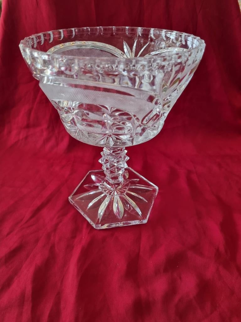 Vintage Kristallen bonbon schaal op Voet, Antiek en Kunst, Ophalen of Verzenden
