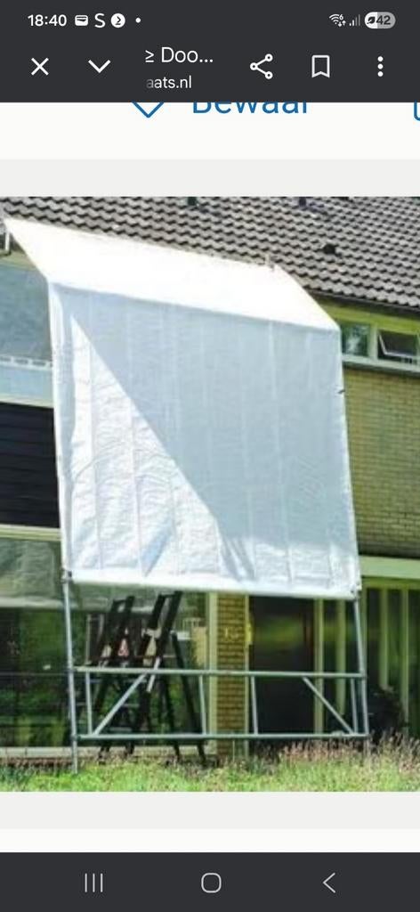 Doorwerkscherm 2  of 4 M, Doe-het-zelf en Verbouw, Steigers, Ophalen, Rolsteiger of Kamersteiger, 5 meter of hoger