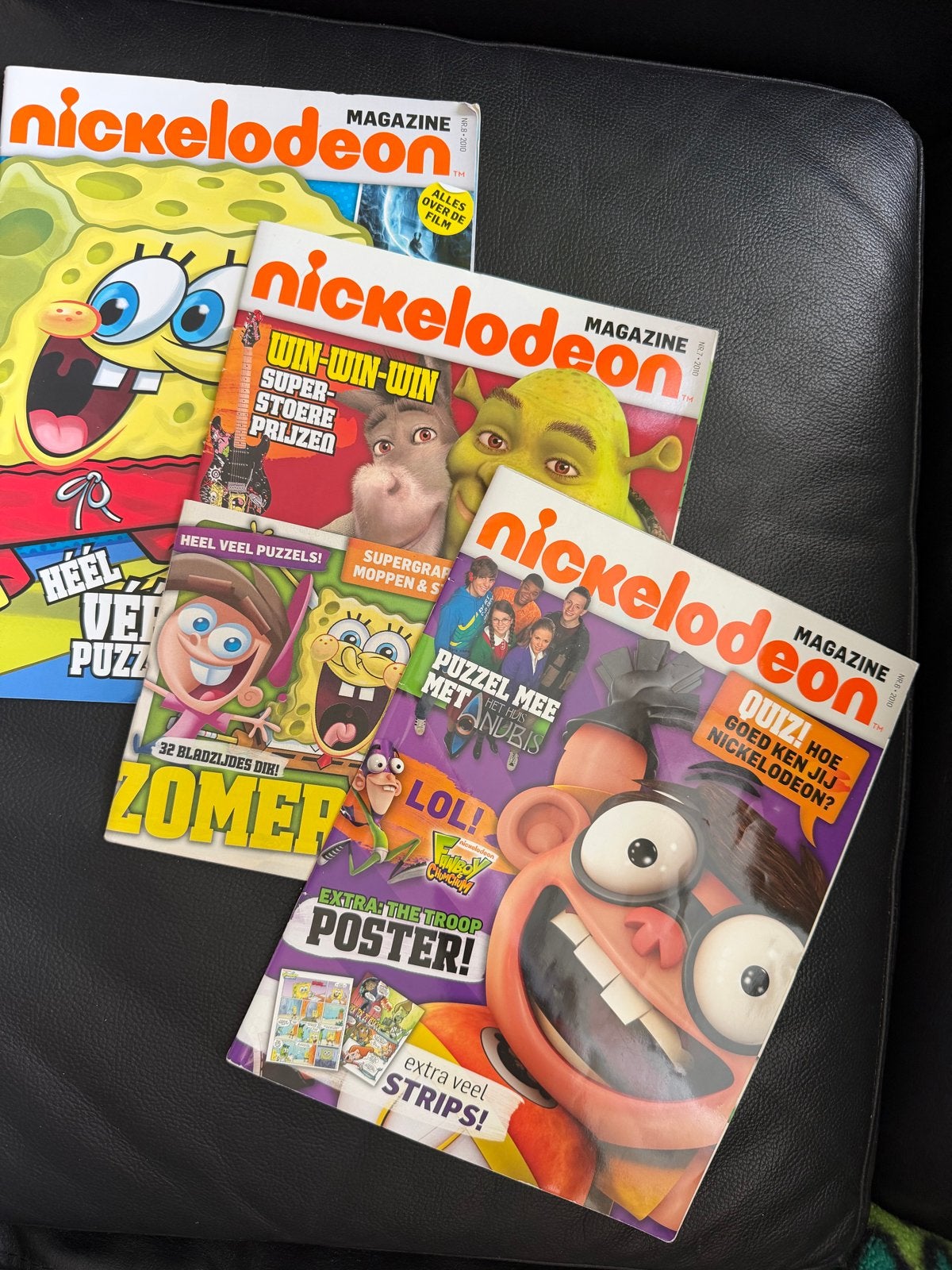 Nickelodeon Magazine -3 nummers 2010 met strips puzzels zgan, Ophalen of Verzenden, Zo goed als nieuw, Overige typen