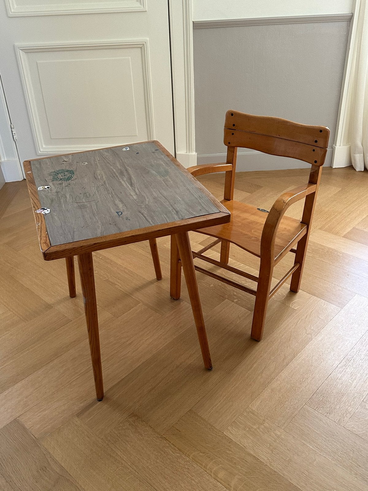 Vintage Kibofa kinderstoel en tafel, Ophalen, Gebruikt, Tafel(s) en Stoel(en)