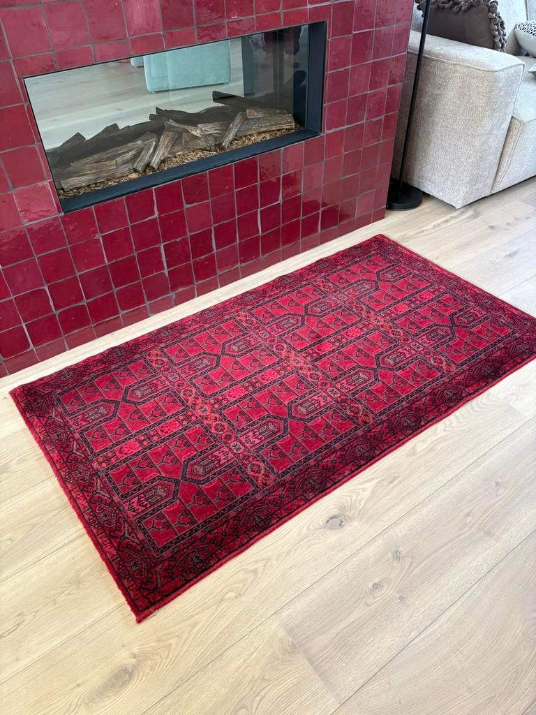 Prachtig antiek vintage perzisch tapijt 163x90cm, Perzisch, Zo goed als nieuw, Overige kleuren, 150 tot 200 cm