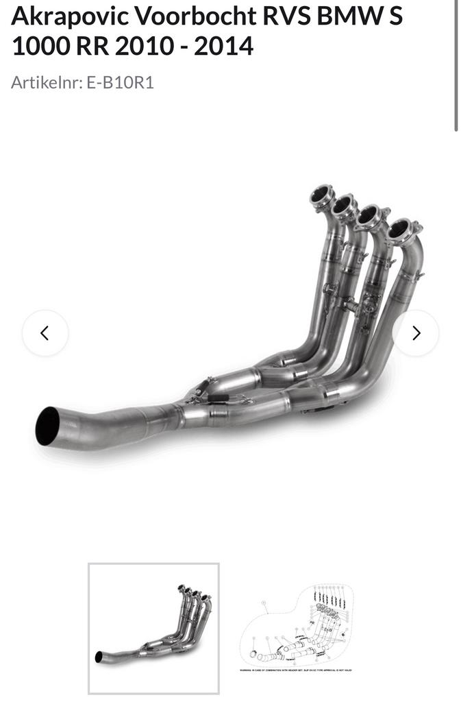 Akrapovic voorbocht bmw s1000rr 2010/2014, Motoren, Onderdelen | Yamaha, Ophalen of Verzenden, Nieuw