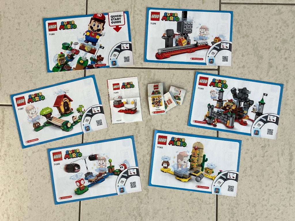 Lego instructies Super Mario, diverse sets, Gebruikt, Overige thema's, Lego, Overige typen