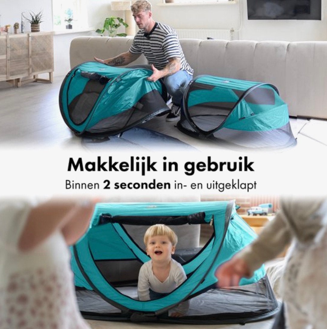NIEUW: Deryan Peuter Luxe Campingbedje + Matras - Ocean, Ophalen of Verzenden, Nieuw