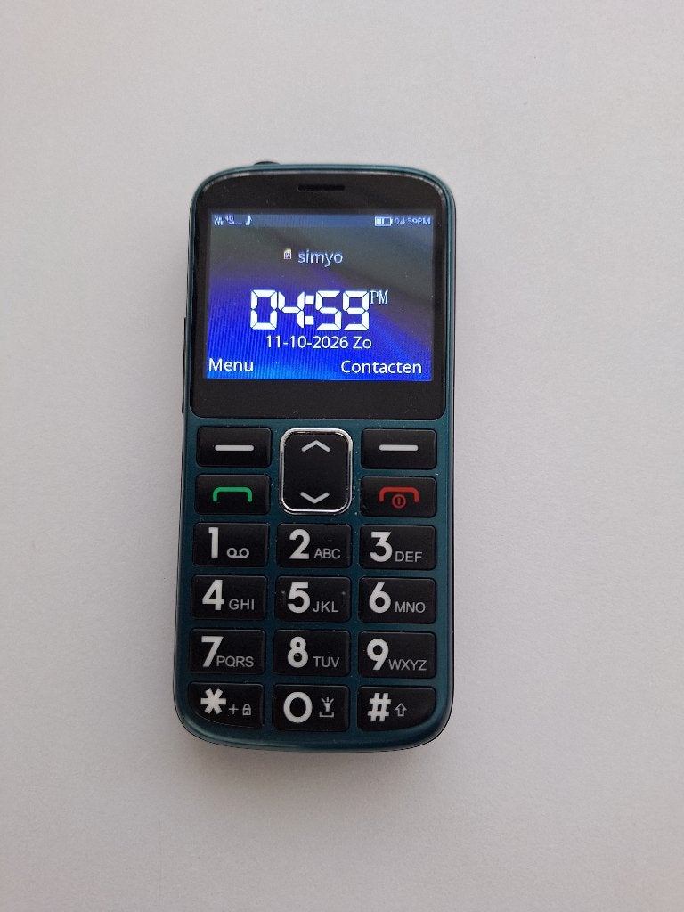 Seniorentelefoon met alarmknop, Ophalen, Zwart, Fysiek toetsenbord, Klassiek of Candybar