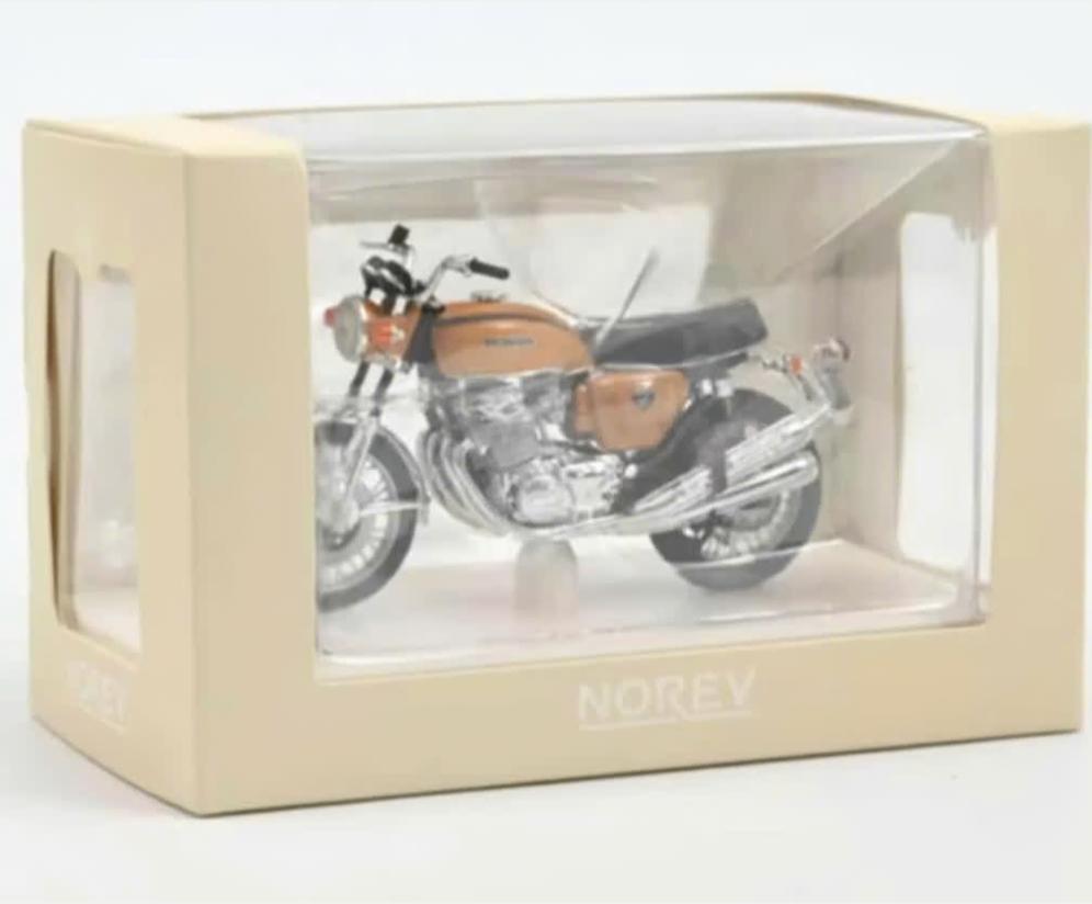Honda CB750 1969 oranje met. schaal 1/18 Norev ref. 182025, Verzenden, Nieuw, Motor, Norev