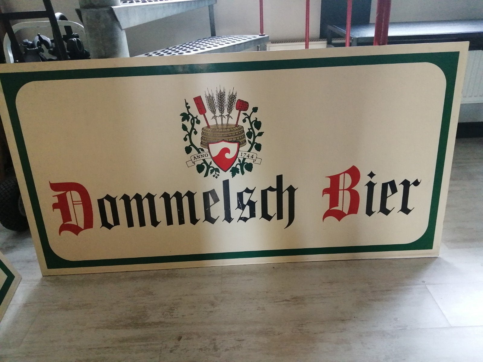 2 XXXL RECLAMEBORD DOMMELSCH BIER TRESPA 2-ZIJDIG 160X80 CM, Ophalen, Reclamebord, Gebruikt, Dommelsch
