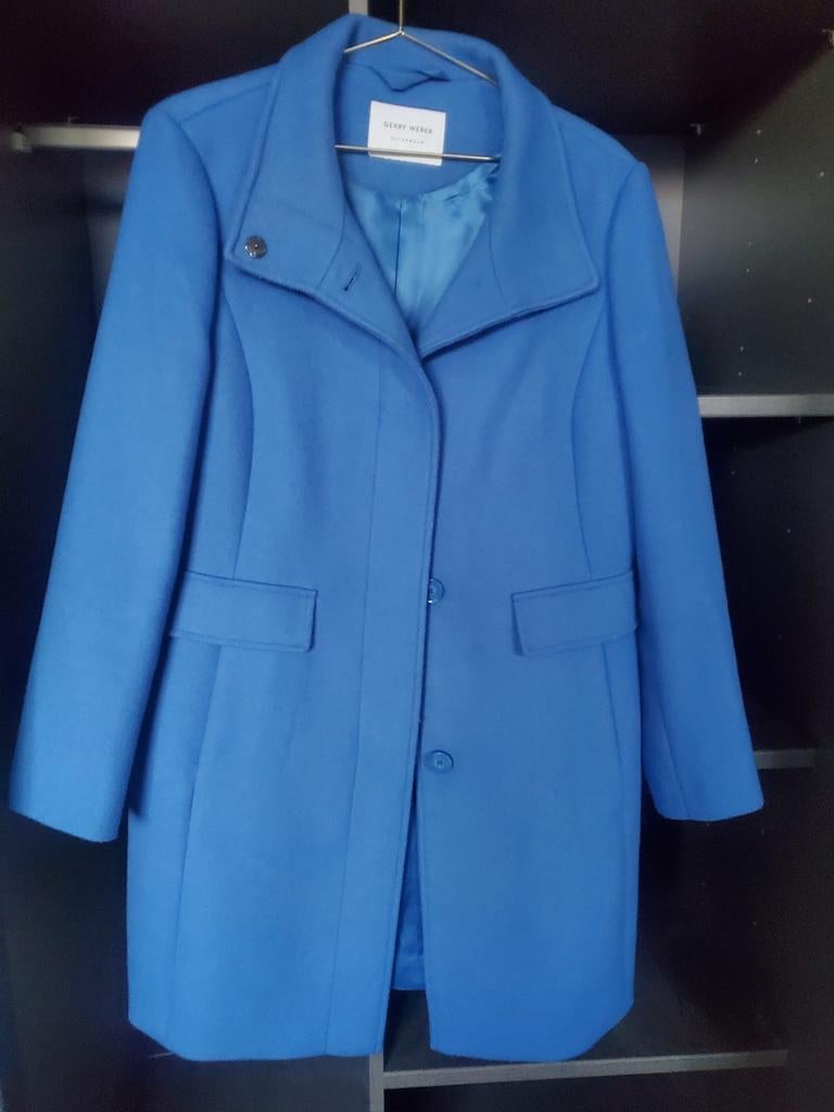 Stijlvolle blauwe jas van Gerry Weber, maat L, Kleding | Dames, Jassen | Winter, Maat 38/40 (M), Blauw, Ophalen of Verzenden, Zo goed als nieuw