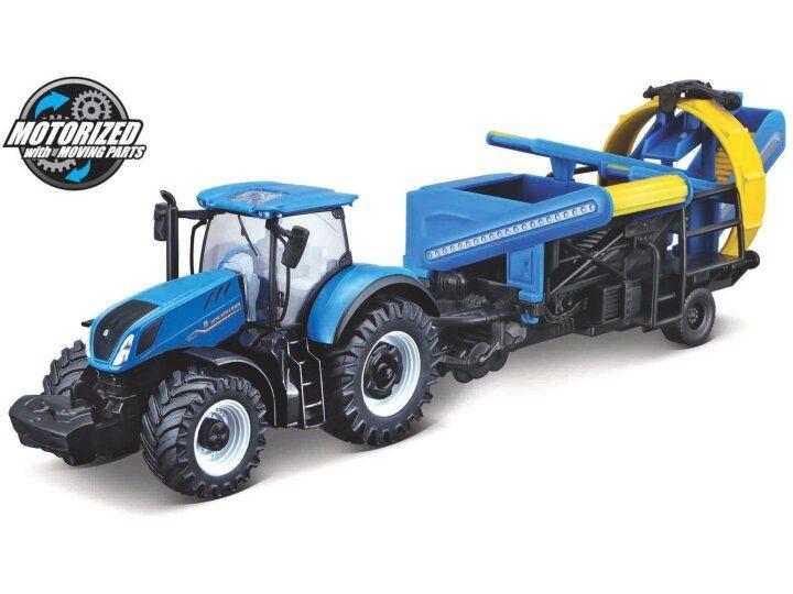 Bburago: New Holland T7.315 HD met rooimachine, Hobby en Vrije tijd, Modelauto's | Overige schalen, Nieuw, Auto, Ophalen of Verzenden