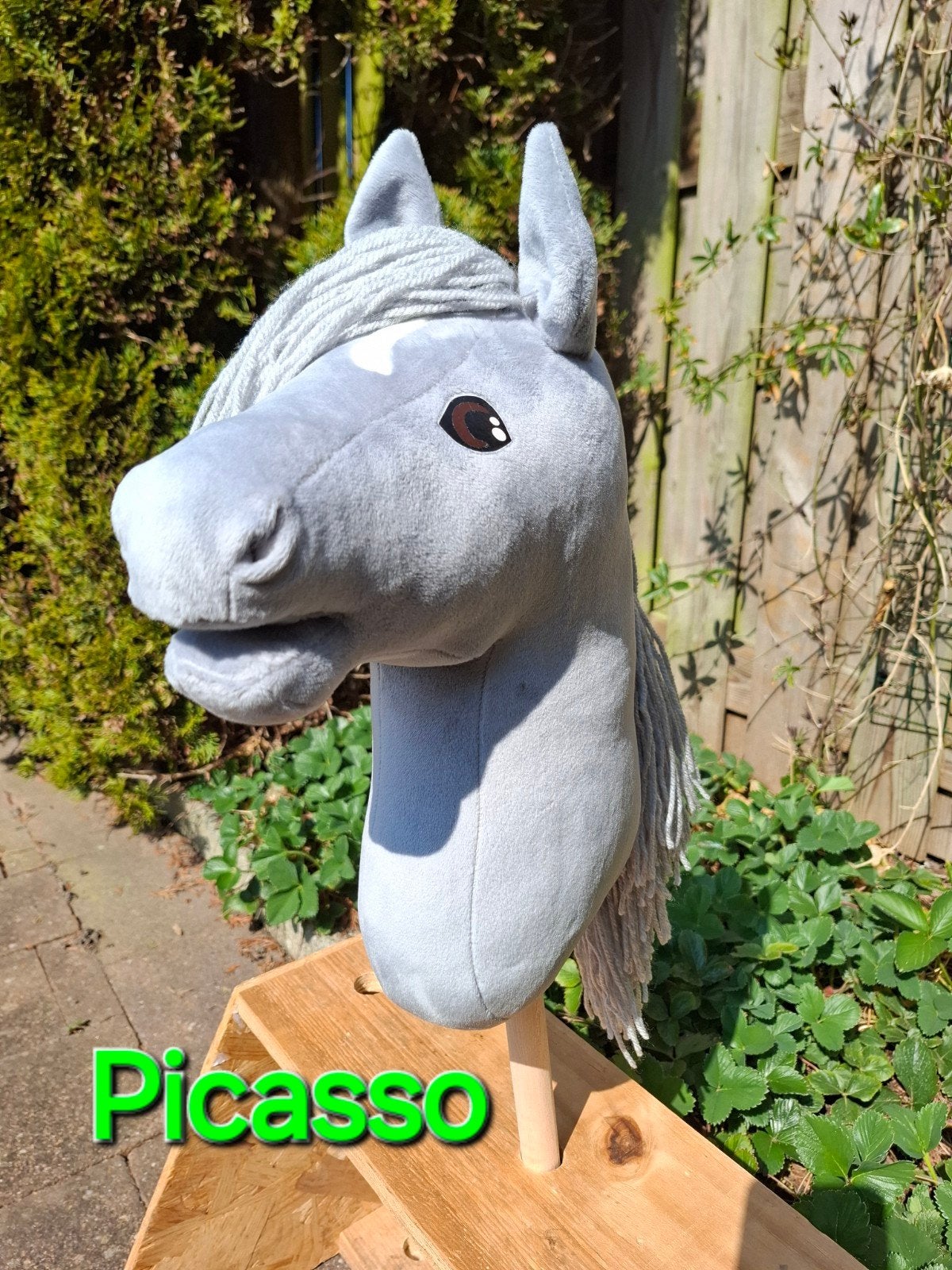 mooie nieuwe zilvergrijze hobbyhorse, hobby horse, stokpaard, Ophalen of Verzenden, Nieuw