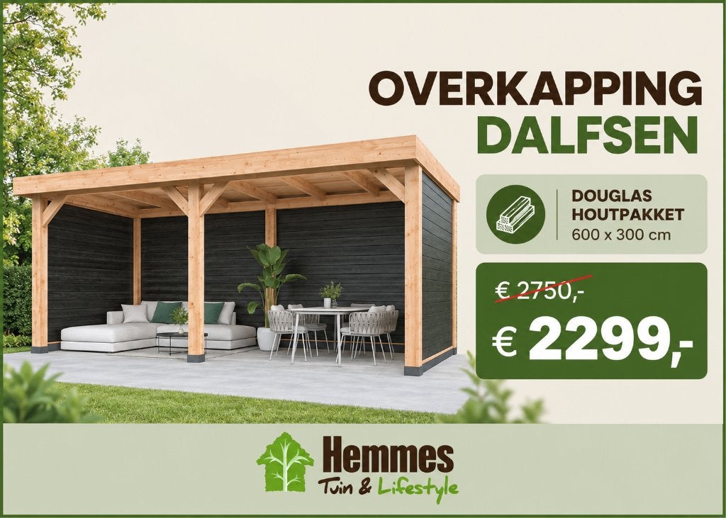 Douglas overkapping Dalfsen 600x400cm, Ophalen, Veranda