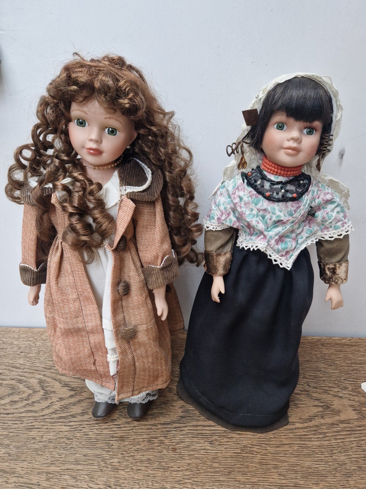 Vintage Porseleinen Poppen - Set van 2, Ophalen of Verzenden, Gebruikt, Pop