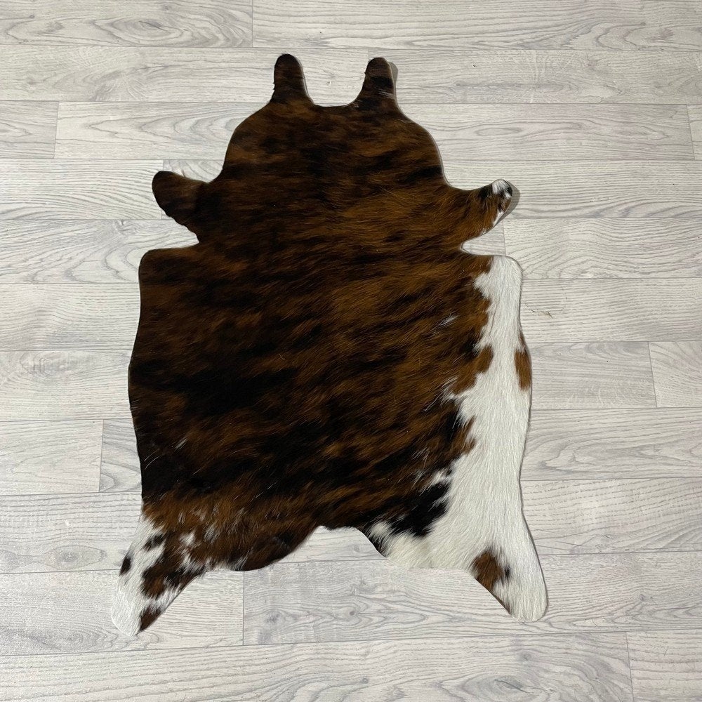 Mini koeienhuid bruin wit zwart 90x60cm #566 | Lederstore, Nieuw, Overige vormen, Zwart, 50 tot 100 cm