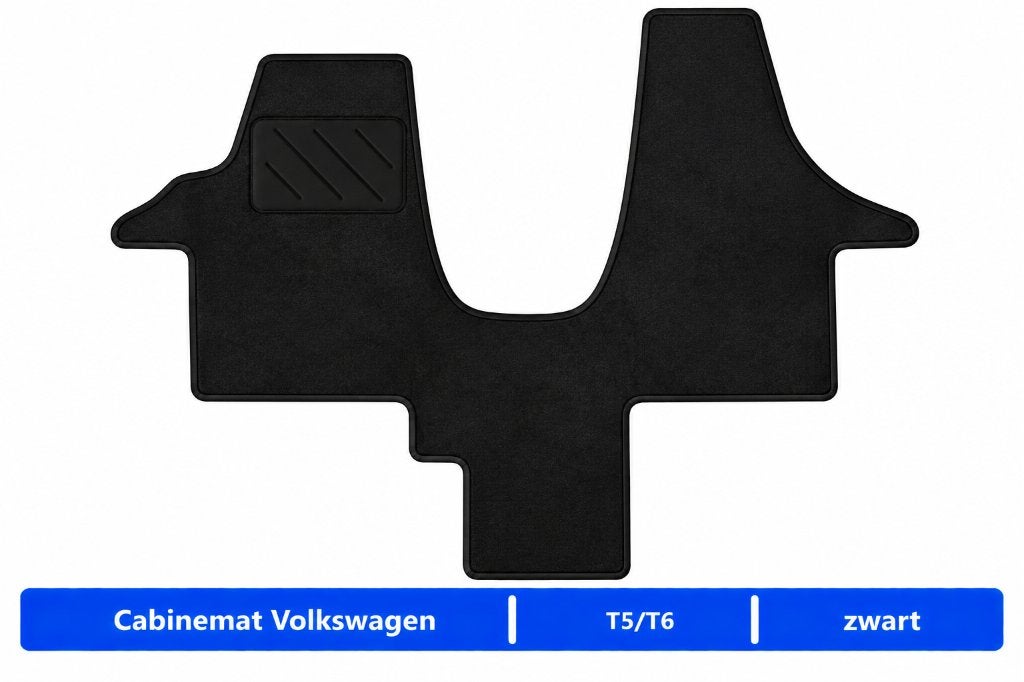 Cabinemat VW T5 T6 Camper Zwart Naaldvilt Vloermat, Ophalen of Verzenden, Nieuw