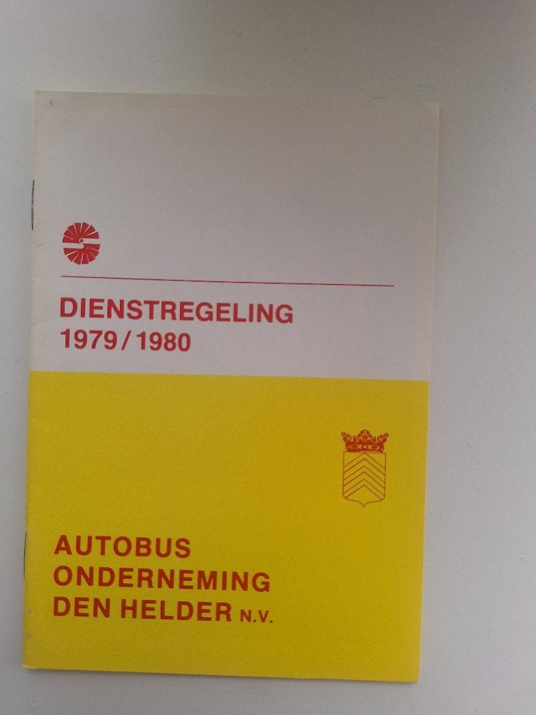 AUTOBUS ONDERNEMING DEN HELDER JAARDIENSTREGELING 1979/1980, Ophalen of Verzenden, Gebruikt, Bus of Metro, Boek of Tijdschrift