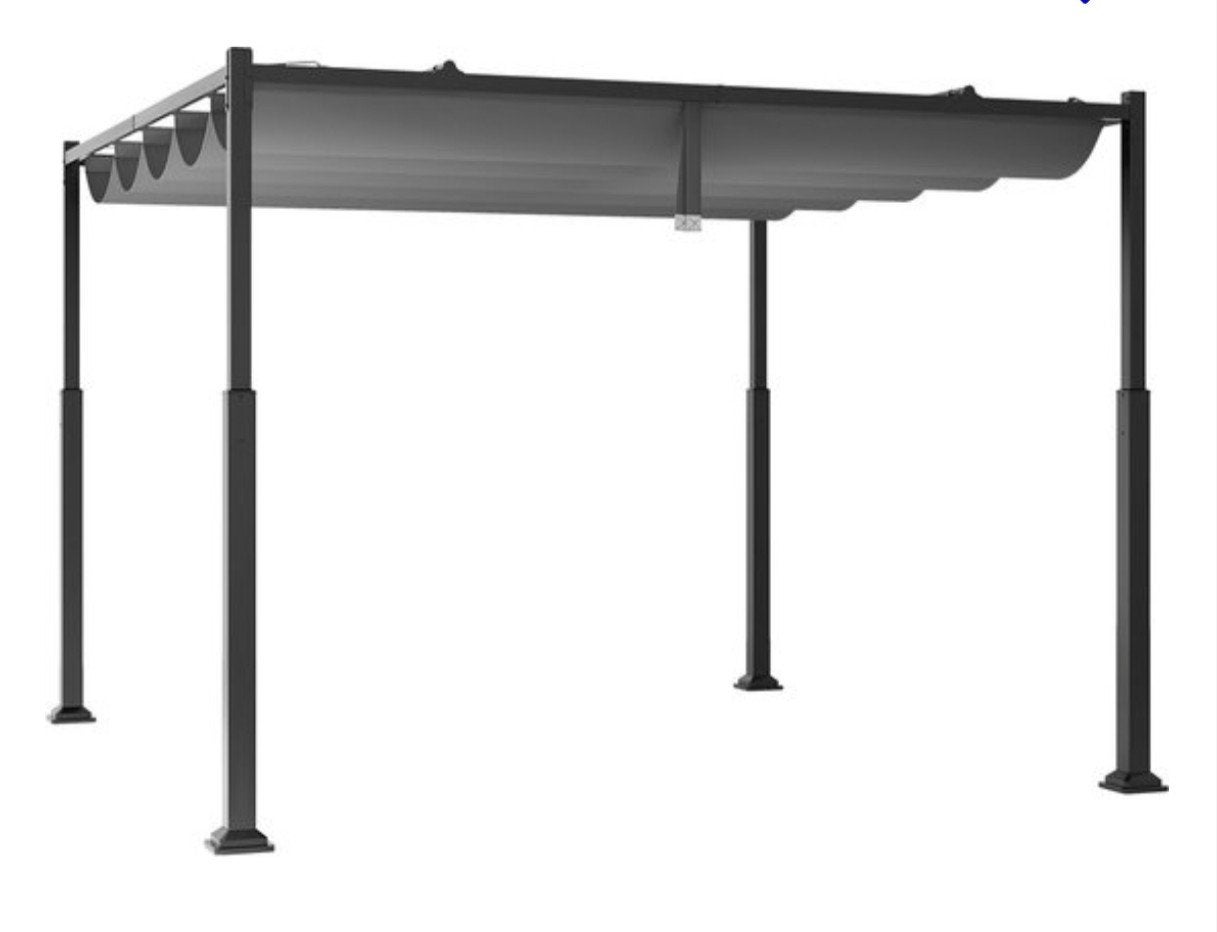 COSTWAY Pergola met schuifdak 3,1 x 3,1 m, Gebruikt, Minder dan 4 meter, Paviljoen, 2 meter of meer