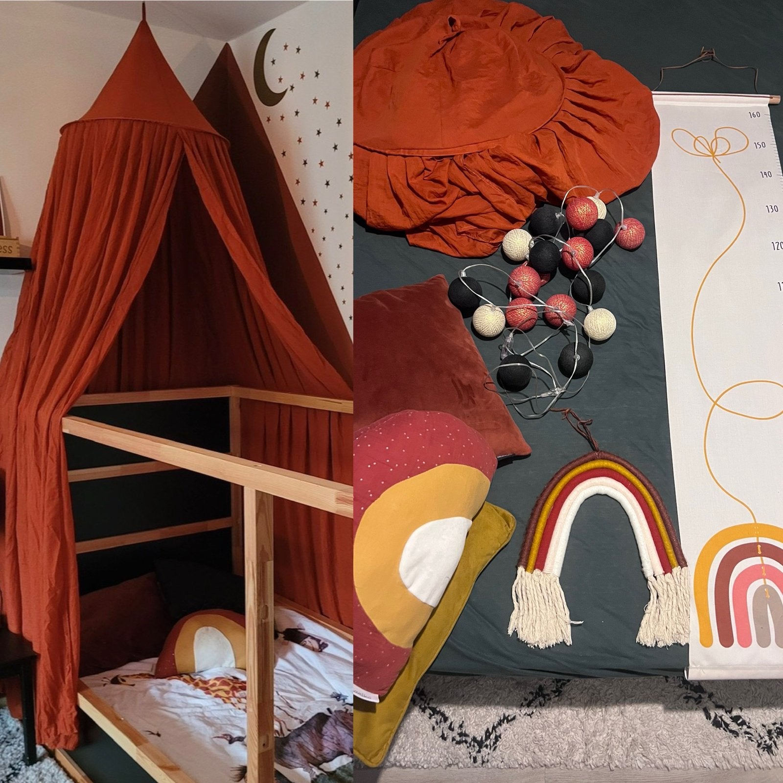 Accessoires kinderkamer okergeel en roestbruin/rood, Rood, Ophalen of Verzenden, Zo goed als nieuw, Ophangbaar