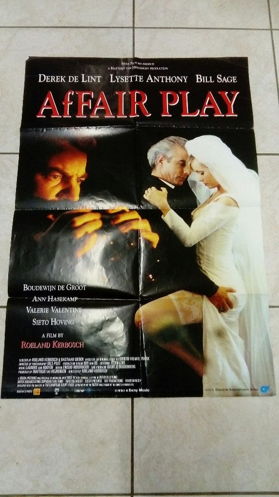 Engelse Filmposter AfFair Play (1995) (Roeland Kerbosch), Ophalen of Verzenden, A1 t/m A3, Film en Tv, Rechthoekig Staand
