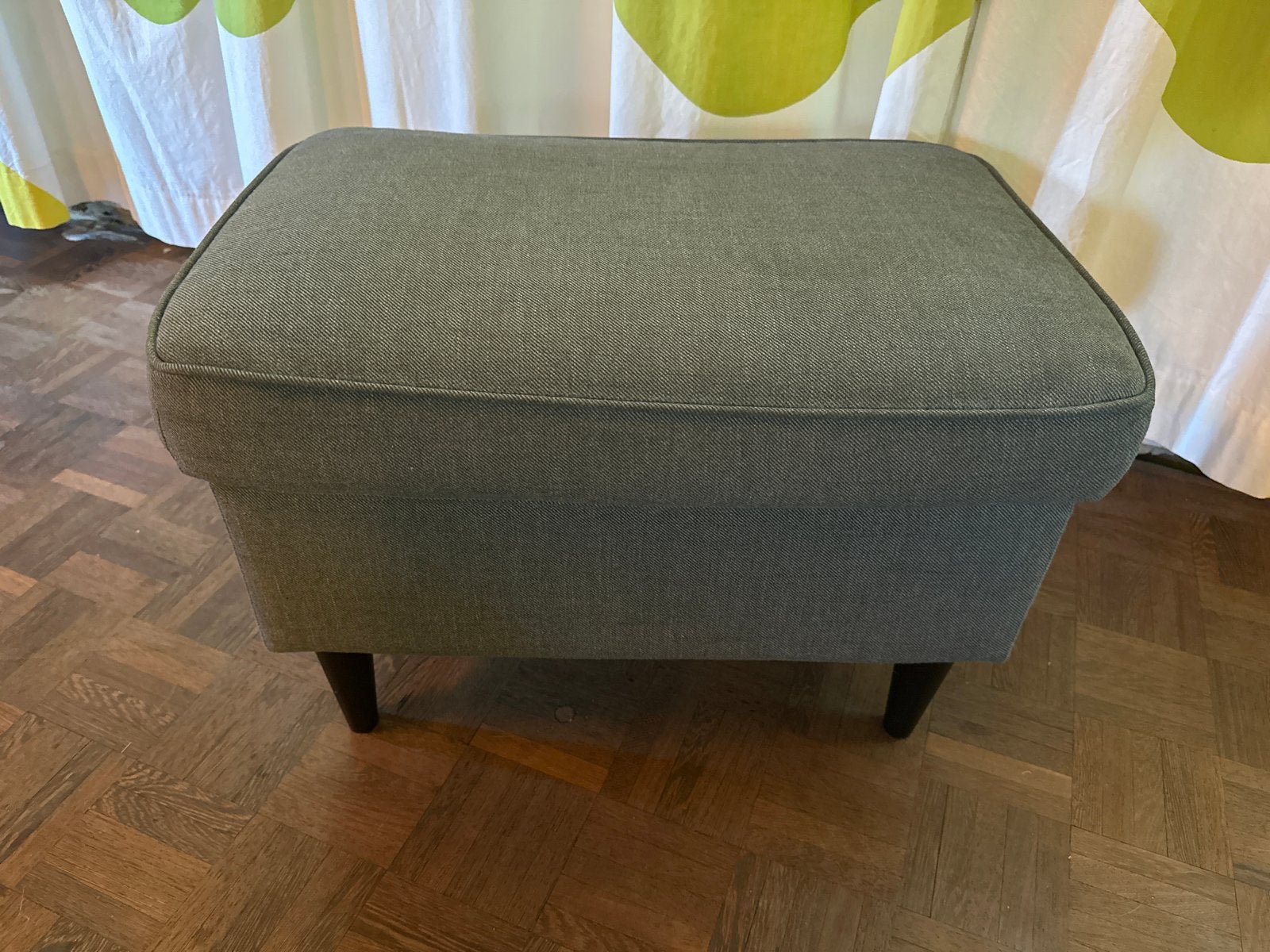 Ikea Strandmon voetenbank - Grijs, Ophalen, Gebruikt, Stof, Rechthoekig