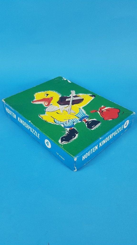Vintage legpuzzel Tom-Tas Kinderpuzzel 4 Eend met viool. K13, Tweedehands verkoop, Tweedehands verkoop, Gebruikt, Geen@idee.nl