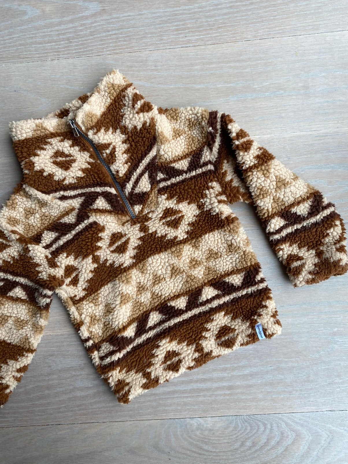 Koko Noko teddy trui / 110 / bruin beige, Ophalen of Verzenden, Gebruikt, Jongen, Trui of Vest