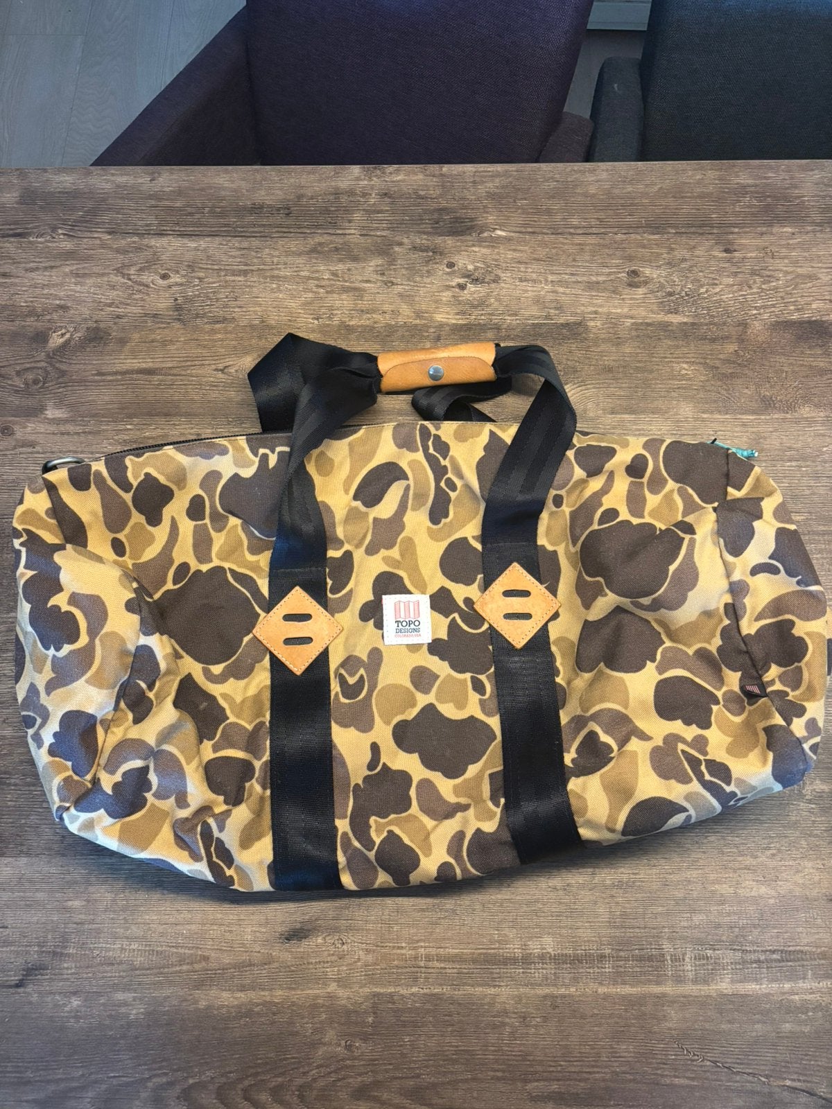 Topo designs. Duffle bag. Reistas. Duck camo., 40 tot 60 cm, Minder dan 35 cm, Ophalen of Verzenden, Zo goed als nieuw