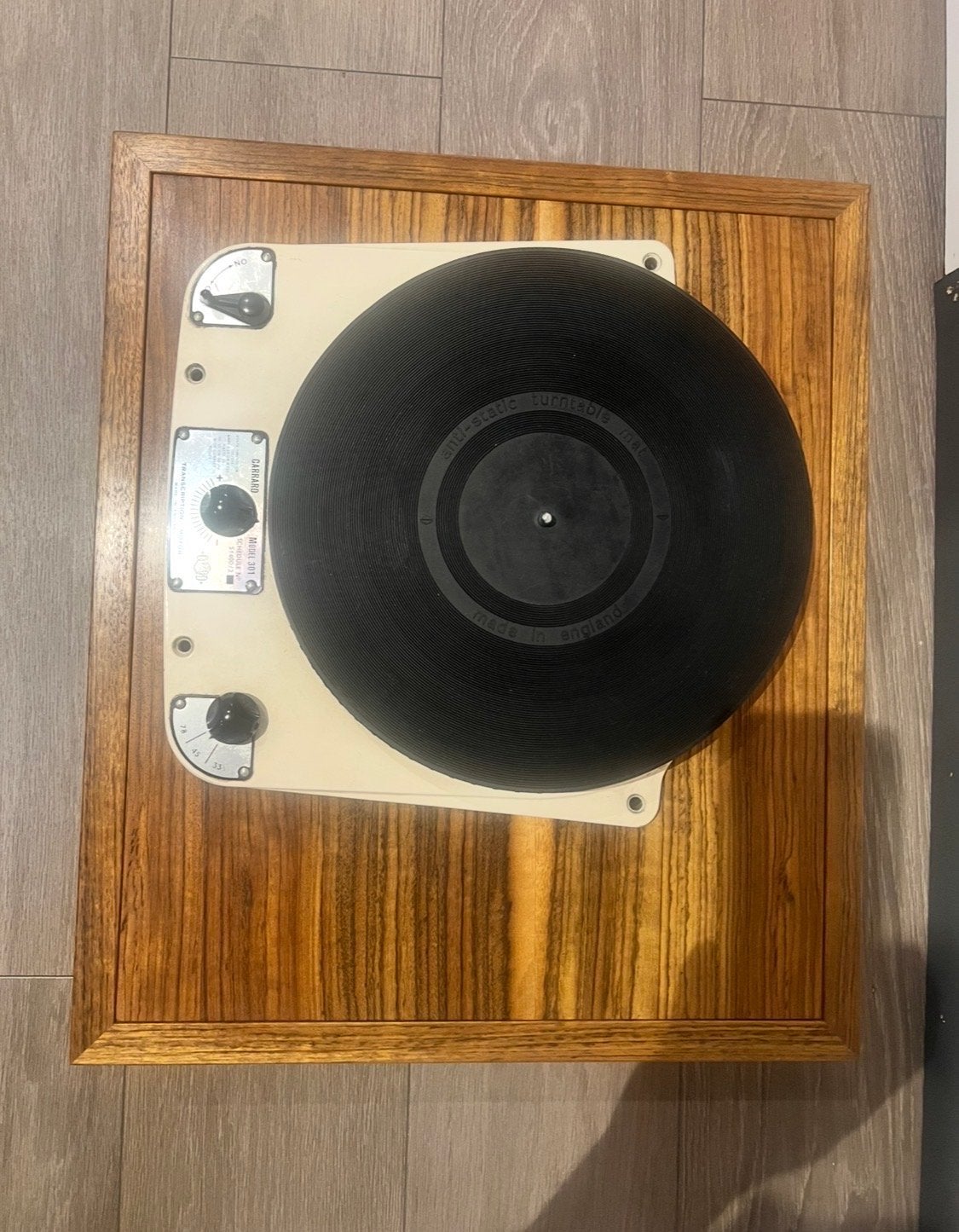 Houten plint voor Garrard 301 draaitafel - Zeer nette staat, Ophalen of Verzenden, Zo goed als nieuw, Platenspeler-onderdeel, Overige merken
