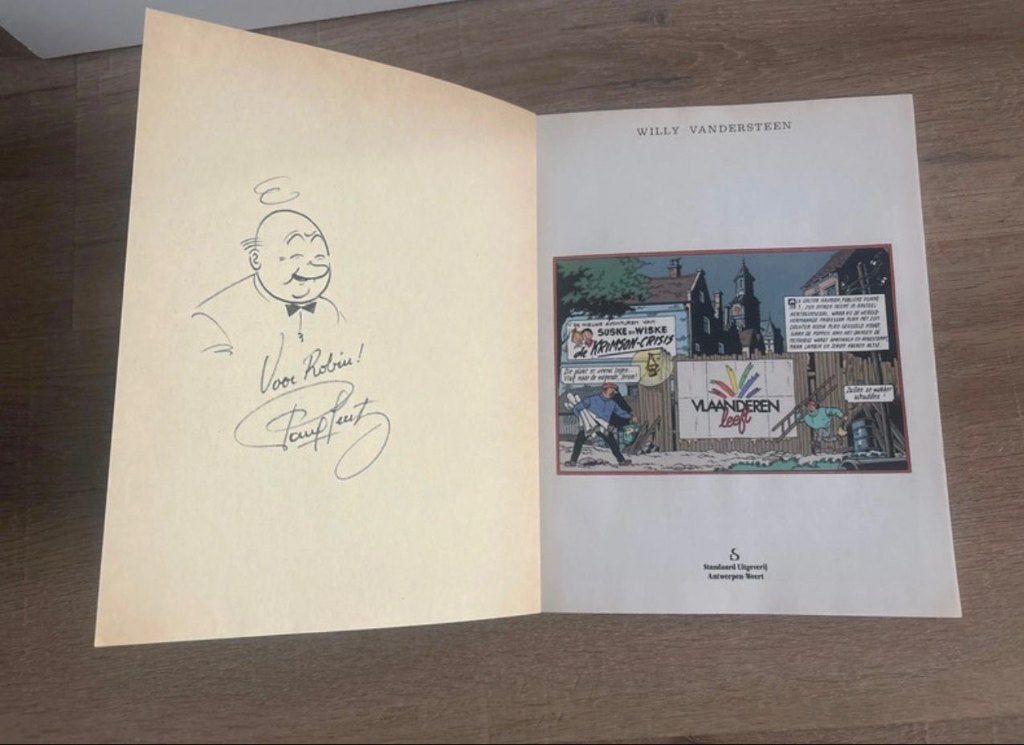 Suske en Wiske de krimson-crisis met handtekening, Eén stripboek, Ophalen of Verzenden, Gelezen