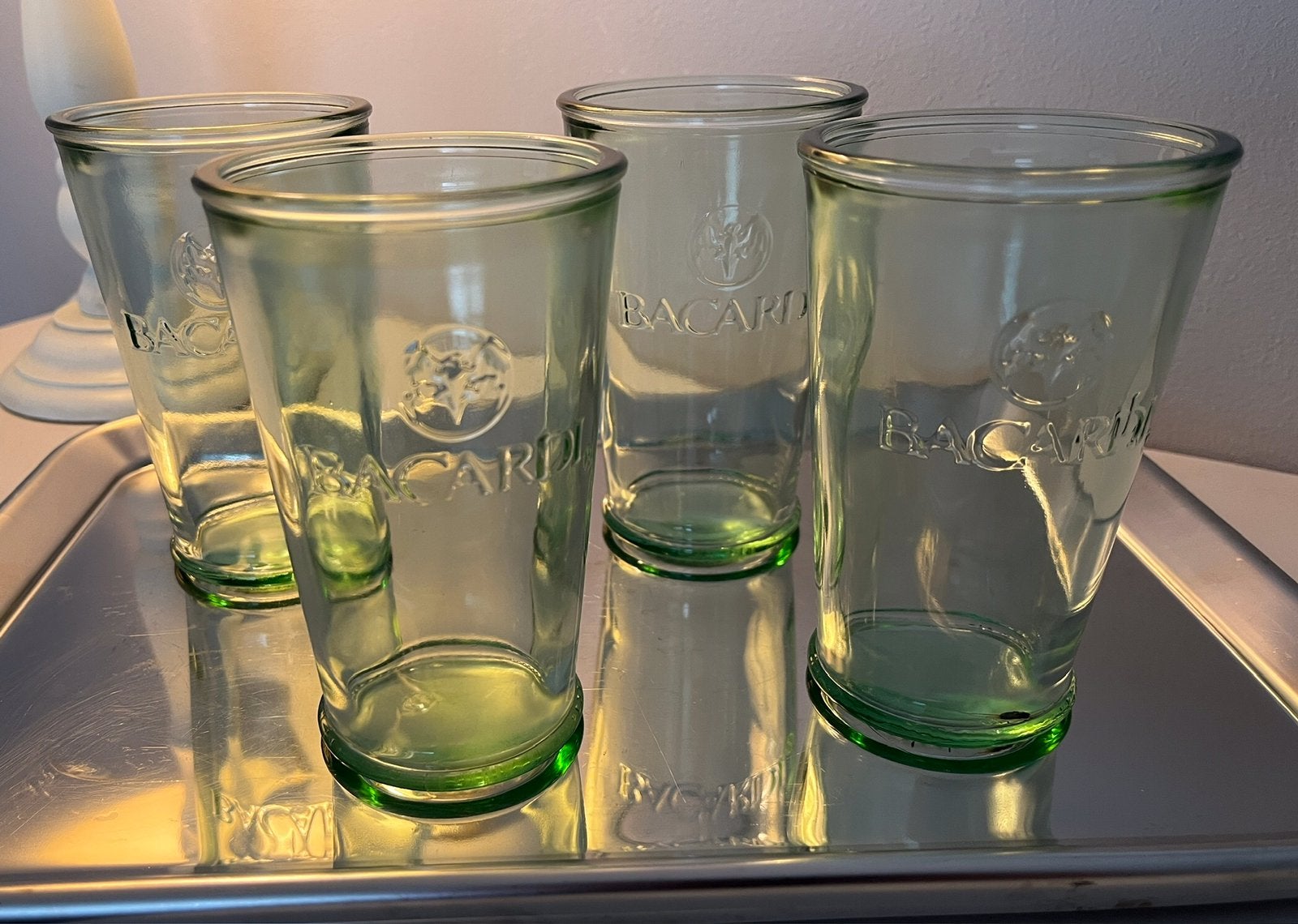 Set van 4 Originele Bacardi Moijto glazen - bijna gratis, Ophalen, Zo goed als nieuw, Overige typen