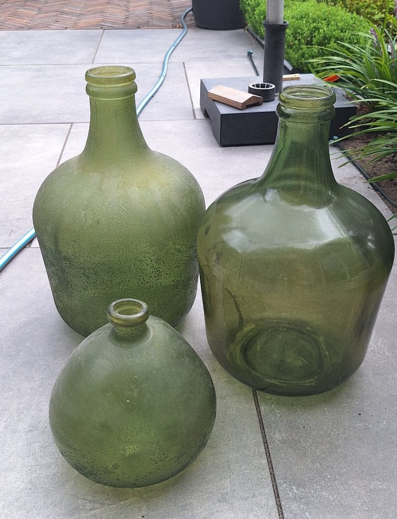 Flessen / Vazen, Ophalen, Gebruikt, Groen, Glas
