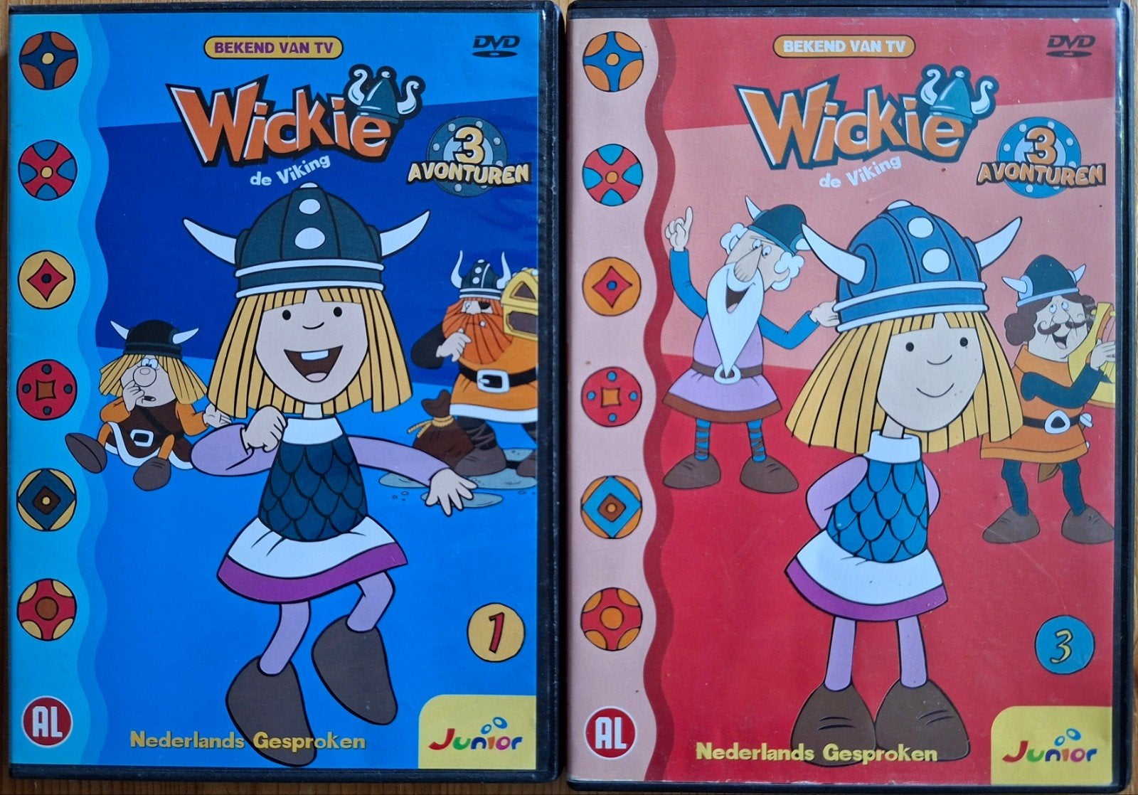 Wickie de Viking DVD's 1 & 3 - 6 Avonturen, Gebruikt, Animatie, Alle leeftijden, Tv-serie
