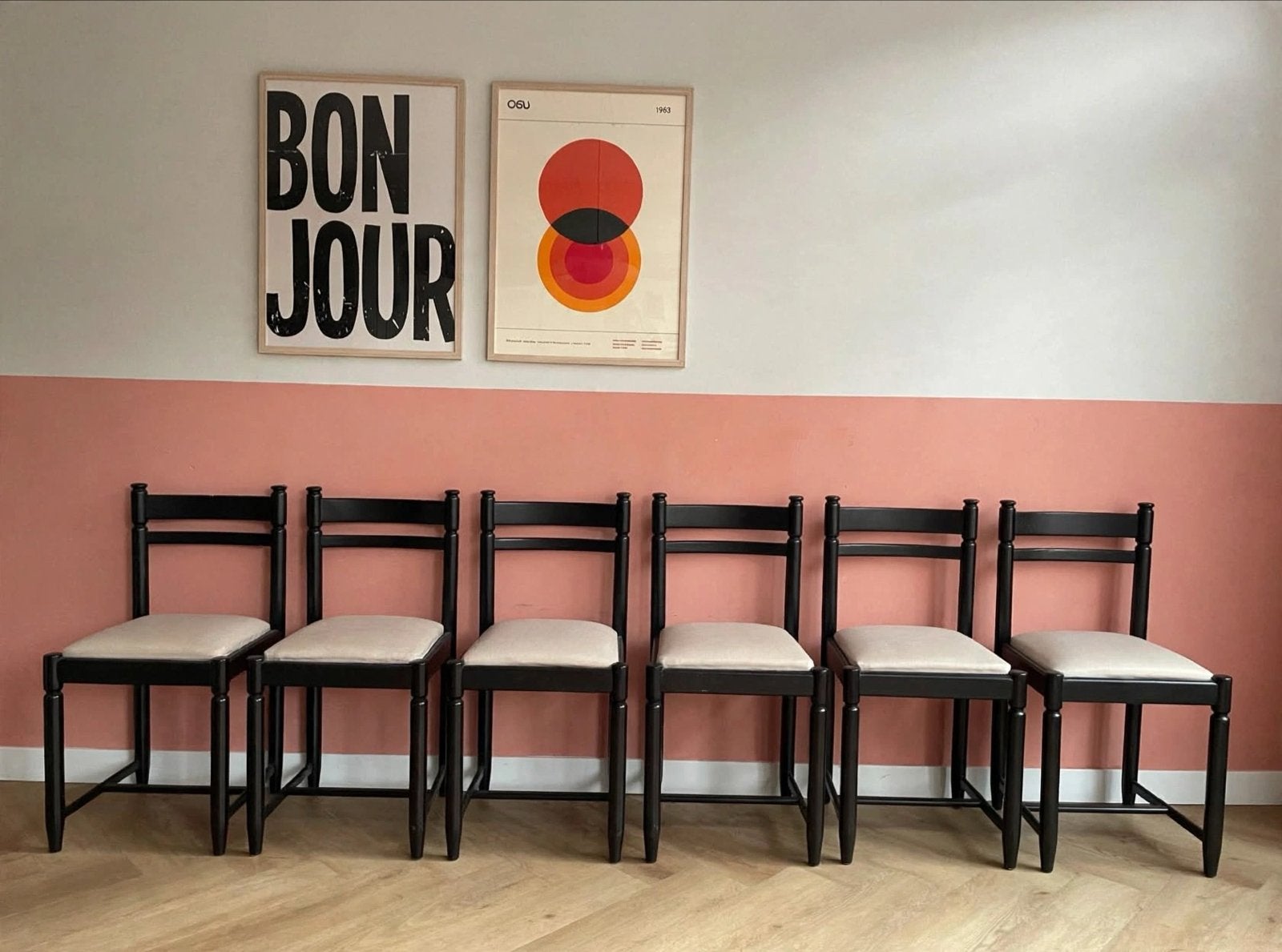 Set van 6 vintage Italiaanse design stoelen uit de jaren '60, Ophalen
