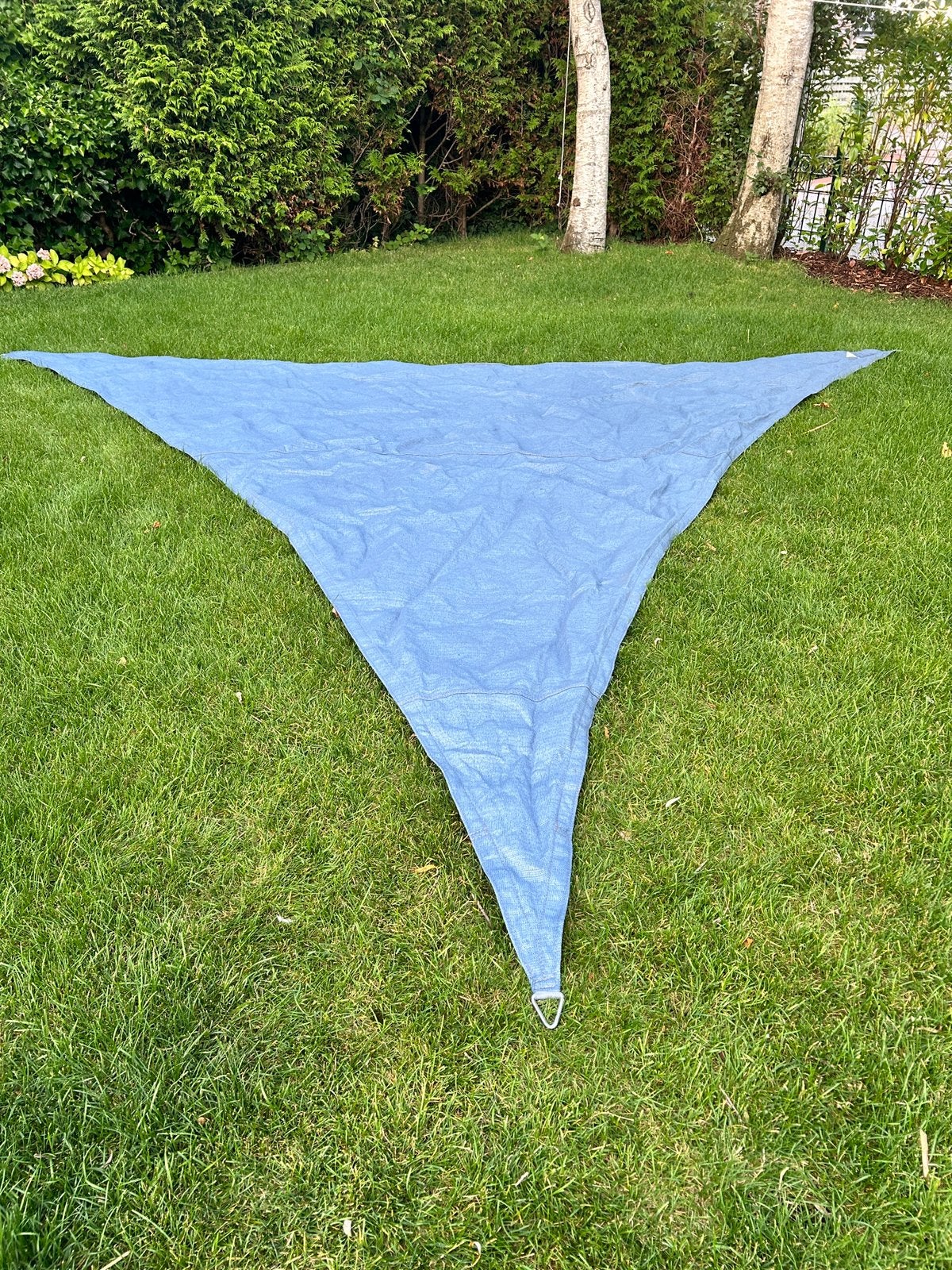 Schaduwdoek driehoek blauwgrijs nieuw professioneel ca 4.80, Ophalen of Verzenden, Zo goed als nieuw