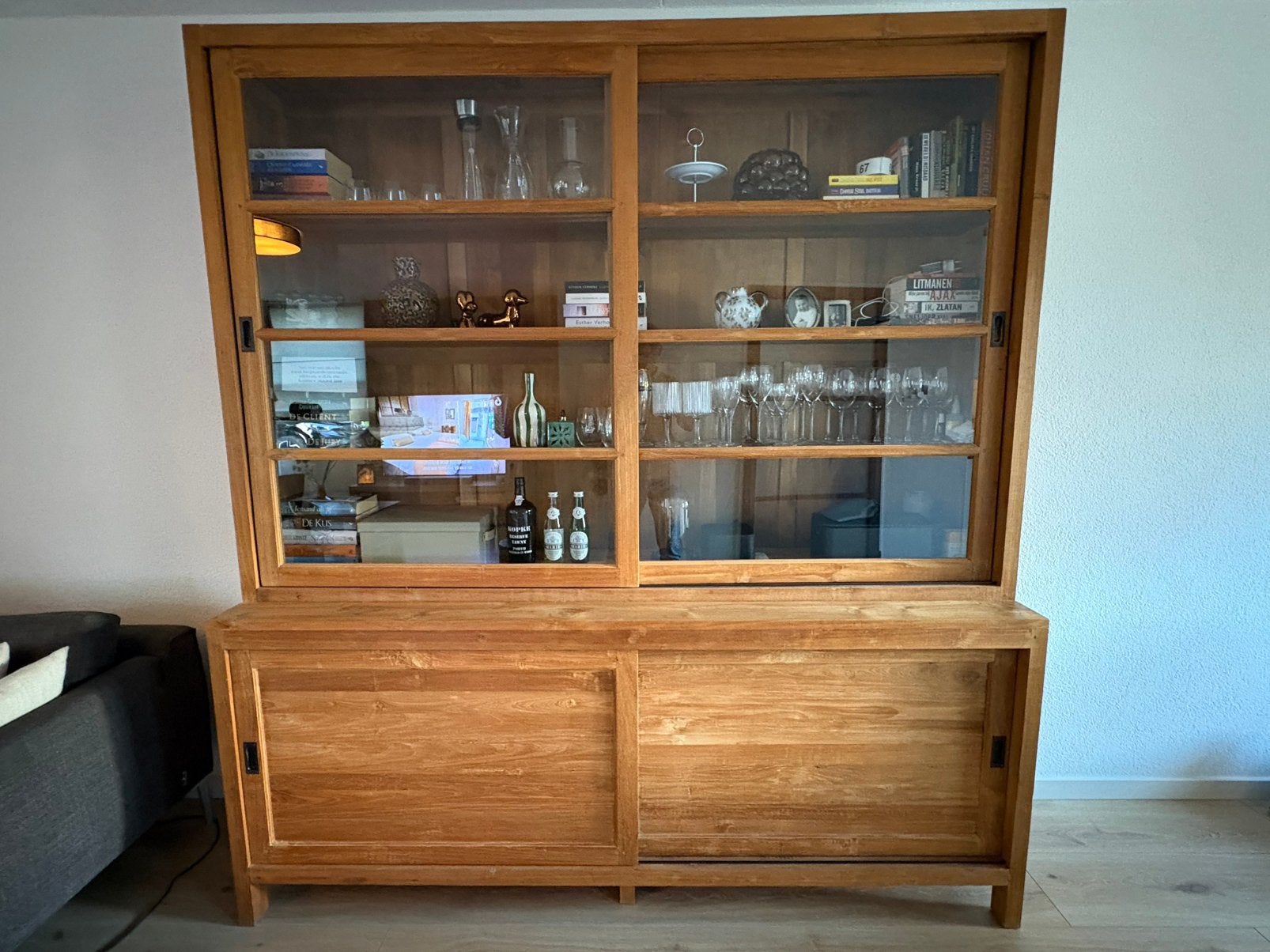 Teakhouten buffetkast, Ophalen, 200 cm of meer, Teakhout, Zo goed als nieuw