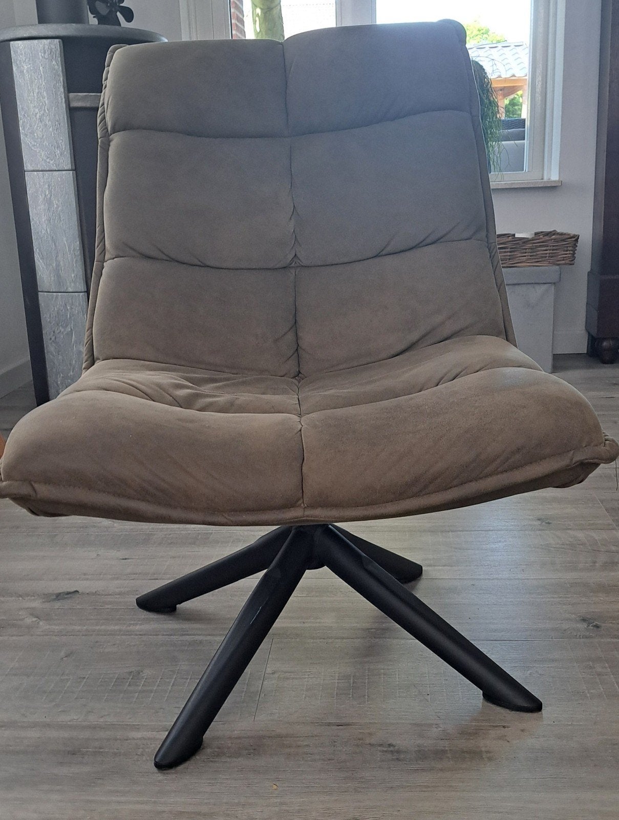 Draaistoel fauteuil Clayton Leenbakker groen, Huis en Inrichting, Fauteuils, Ophalen, Gebruikt, 75 tot 100 cm, 75 tot 100 cm