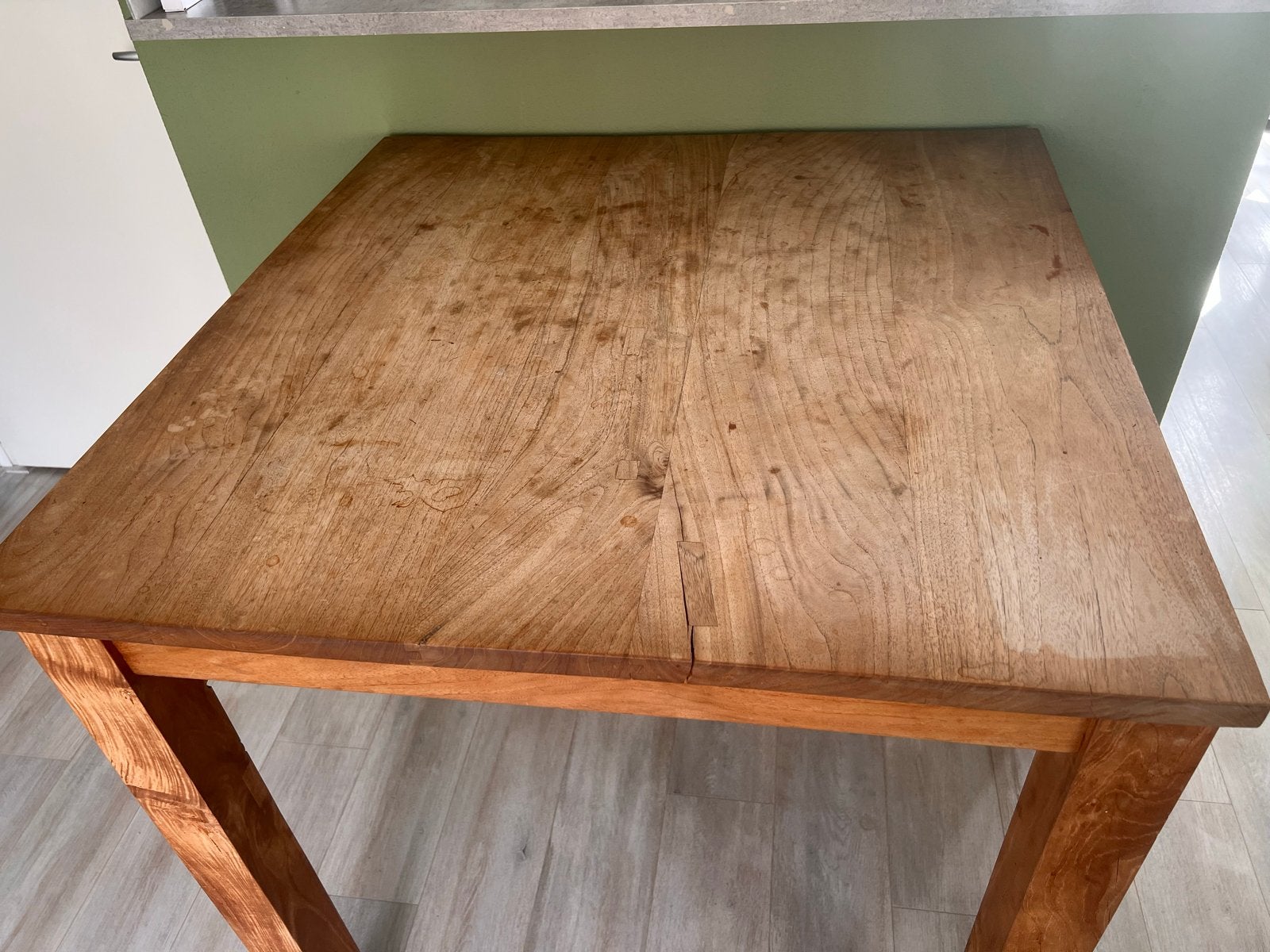 Houten eettafel / keukentafel, Huis en Inrichting, Tafels | Eettafels, Gebruikt, Vierkant, Tot twee personen, Overige houtsoorten