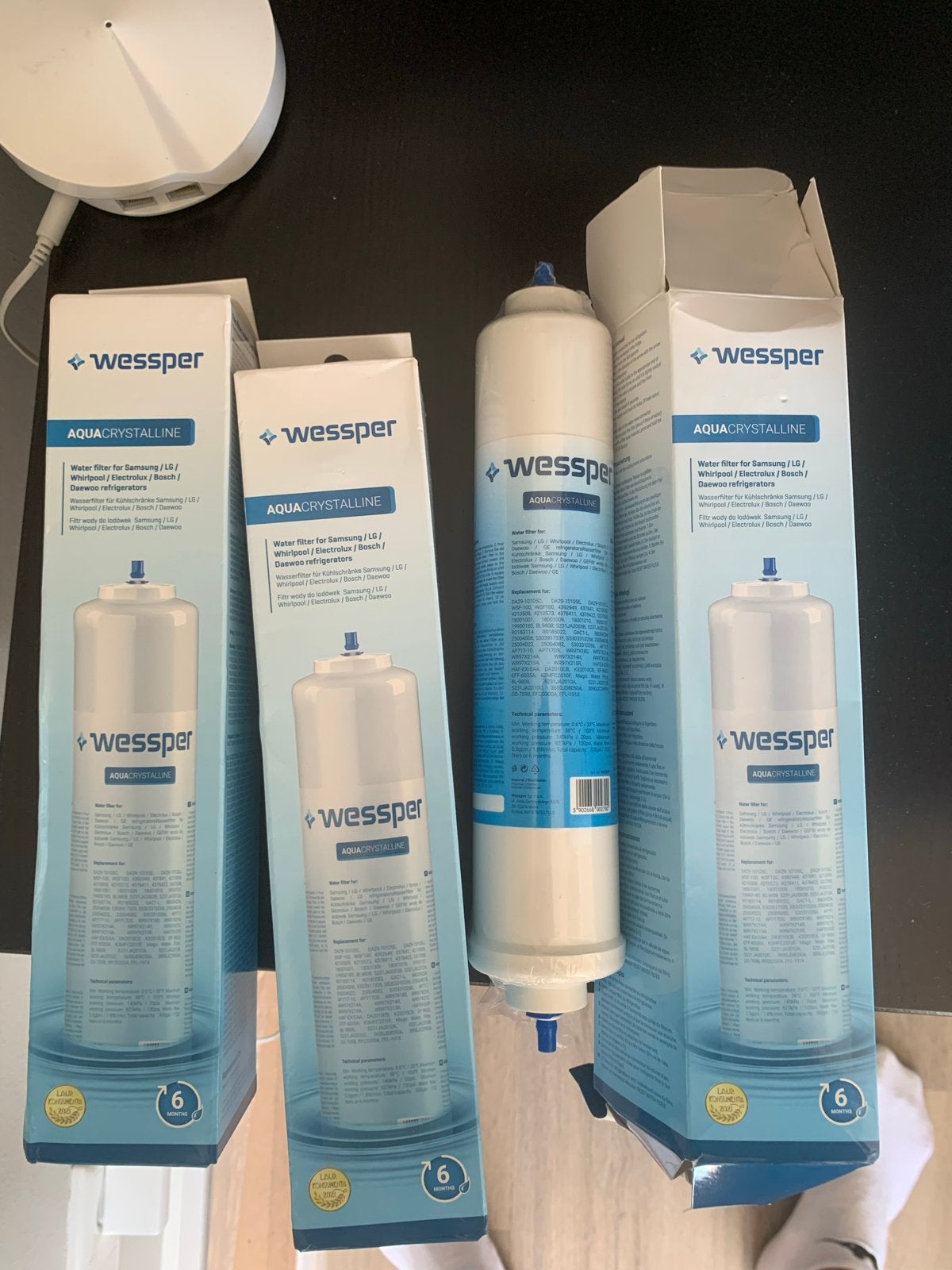 Wessper AquaCrystalline Waterfilter voor Koelkasten (3 stuks, Ophalen, Nieuw